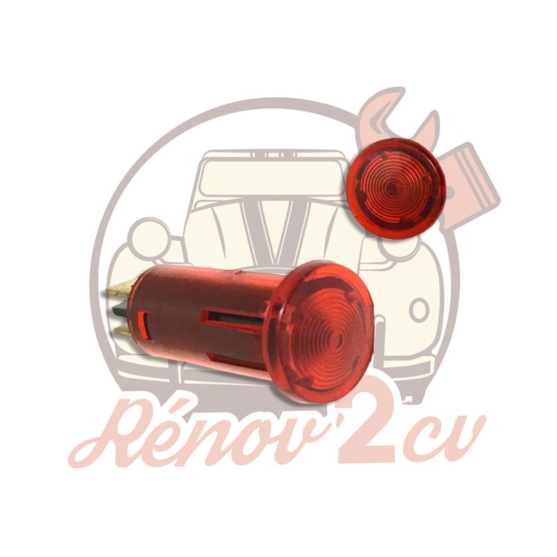 Voyant rouge 12V pour tableau de bord 2CV Méhari Dyane