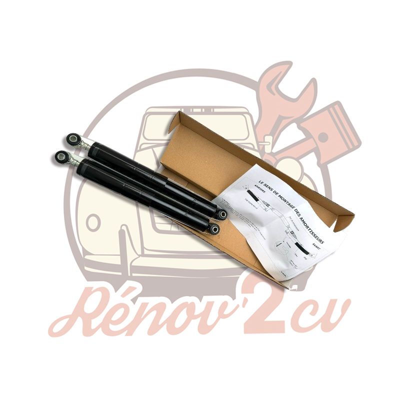 Paire Amortisseur à GAZ arrière RENOV2CV axe 12mm 2cv Dyane Méhari