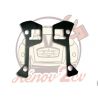 Set of black door handle...