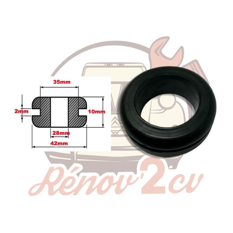 Passe-fil noir 2cv mehari dyane 42mm EXT 28mm INT