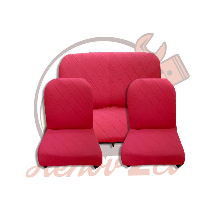 Housse protection rouge 2 sièges Symétriques et banquette arrière