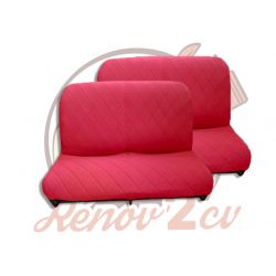 Housse protection rouge pour 2 banquettes 2cv a losange