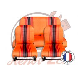 Sièges complets 2CV Orange rayé sièges banquette Asymétrique