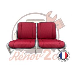 Sièges complets 2CV AZ Bayadère rouge arrière gauche et droite