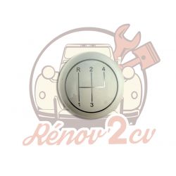 Pommeau de vitesse blanc avec Schema vitesse 2cv Méhari Dyane