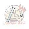 Vis + écrou frein de fixation bague colonne 2cv M7 X 50mm