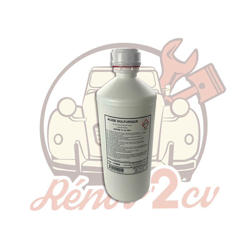 Bidon acide 1 litre pour batterie 6 volts de 2cv