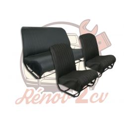 Jeu garnitures sieges banquette 2cv skai noir Asymetrique