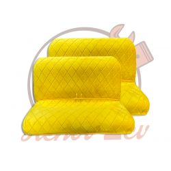Jeu Garnitures pour 2 Banquettes AV et AR 2CV Daim Moutard avec rabat