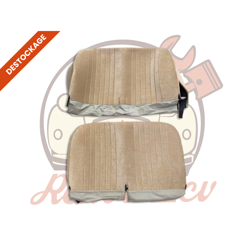 Jeu de garnitures pour 2 banquettes 2cv Velours Beige