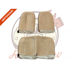 Jeu de garnitures pour 2 sièges avant symétriques et banquette 2cv Velours Beige