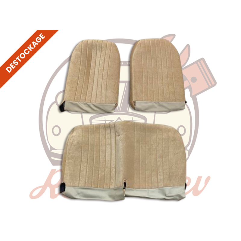Jeu de garnitures pour 2 sièges avant symétriques et banquette 2cv Velours Beige