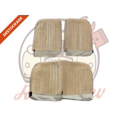 Jeu de garnitures pour 2 sièges avant Asymétriques et banquette 2cv Velours Beige