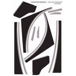 Aufkleber sticker 2cv charleston Burgund und Schwarz