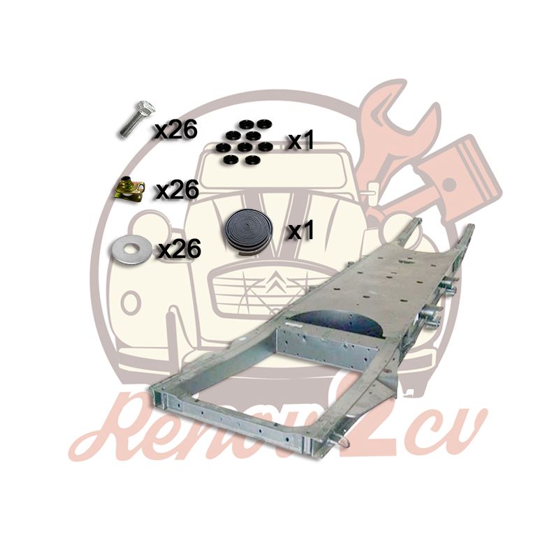 Galvanized chassis approved 2cv mehari dyane + mounting kit