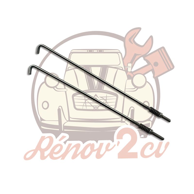 Lot de 2 Tirants pour bride de batterie INOX 2cv Méhari Dyane Acadiane Ami