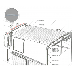 Tole avant entre toit de cabine et fourgon pour 2cv fourgonnette