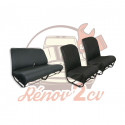 Jeu de sellerie skai noir asymétrique avec banquette AR rabattable Dyane