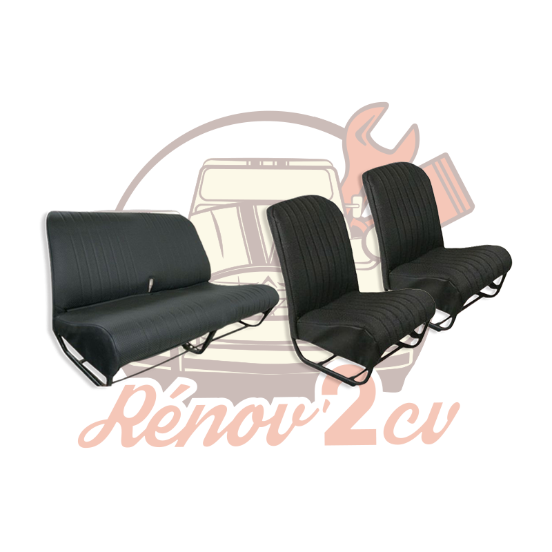 Jeu de sellerie skai noir asymétrique avec banquette AR rabattable Dyane