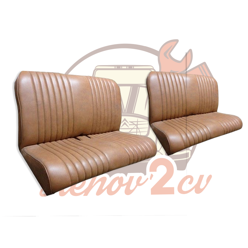 Jeu de sellerie skai marron 2 banquettes dont banquette AR rabattable