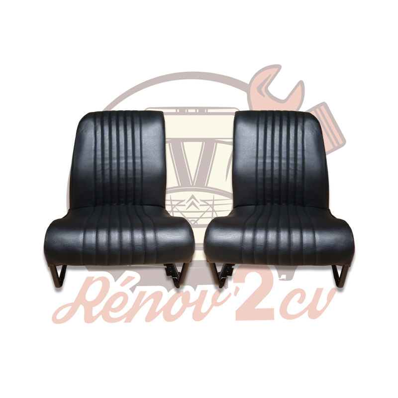 Sièges complets montés avant gauche et droite Asymétrique noir lisse