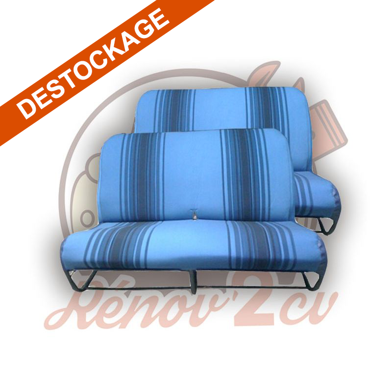 DESTOCKAGE Jeu de garnitures pour 2 banquettes AV et AR 2cv bleu raye
