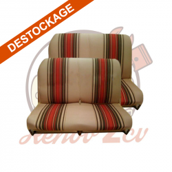 DESTOCKAGE Jeu de garnitures pour 2 banquettes AV et AR 2cv Beige rayé
