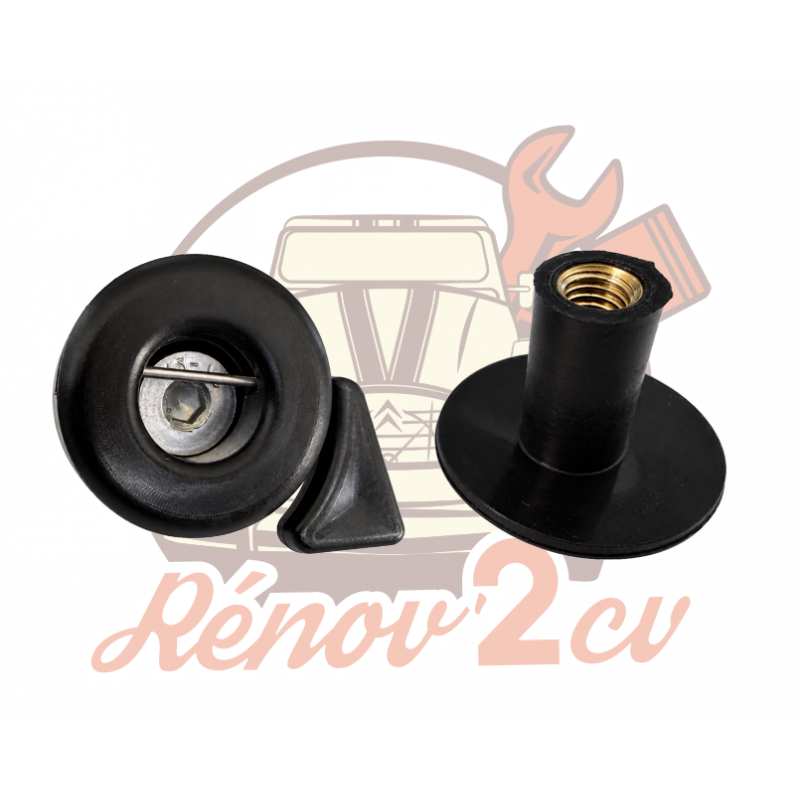 Clips de vitre gauche pour 2cv à visser sur portière