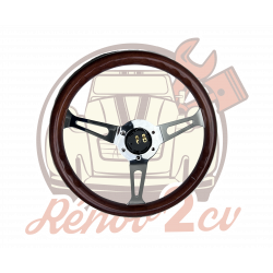 Volant effet bois pour 2cv avec adaptateur et avertisseur