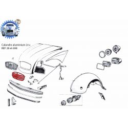 Calandre aluminium 2cv de 1961 a 1965
