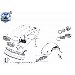 Caoutchouc de butoir de pare chocs avant 2cv en plastique dur