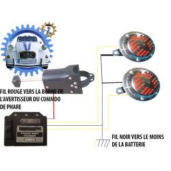 Boitier 8 Mélodies pour avertisseur 12 volts