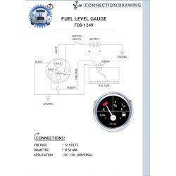 Vente Indicateur niveau de carburant noir (52mm) - MEHARI CLUB CASSIS