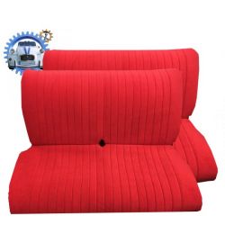 Jeu de garnitures pour 2 banquettes 2cv AZAM  velours chenille rouge