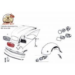 Calandre alu 3 barres type moustache pour 2cv