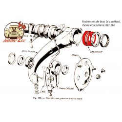 Roulement de bras pour 2cv Méhari Dyane Acadiane Ami 8
