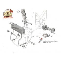 Double joint cuivre canalisation d'huile pour 2cv et dérivés