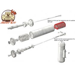 Ressort arriere pot de suspension 2cv mehari dyane