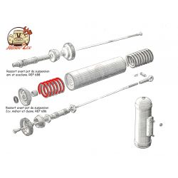 Ressort avant pot de suspension 2cv mehari dyane