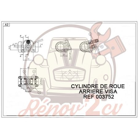 Pièce Freinage Blue Print ADU174401 Gauche Court LPR Pour RENAULT à Système TRW Cylindre De Roue Arrière