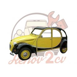 KIT AUTOCOLLANT 2CV CHARLESTON JAUNE NOIR