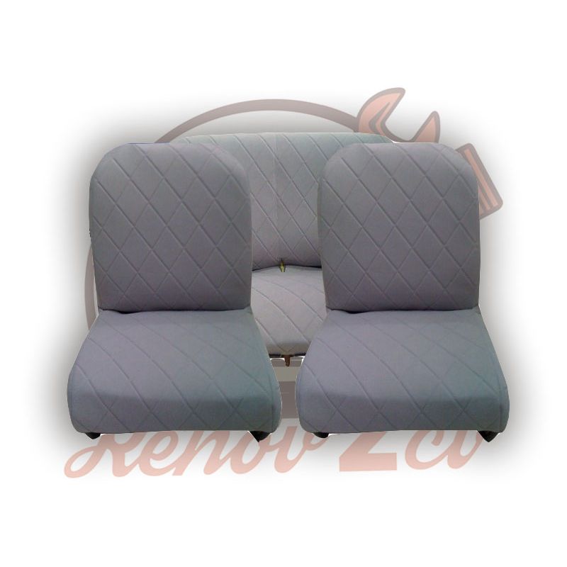 Juego de fundas gris charleston asientos simétricos + banqueta 2cv