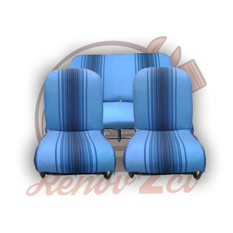 Vordersitzbezug x2 2cv asymmetrisch blau + Rücksitzbezug
