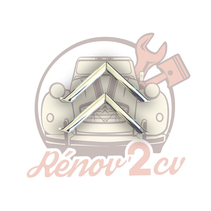 Pareja de logo Citroen 2cv aluminio modelo antiguo
