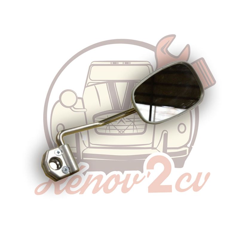 Retroviseur 2cv ou dyane droit inox haute qualité forme arrondi