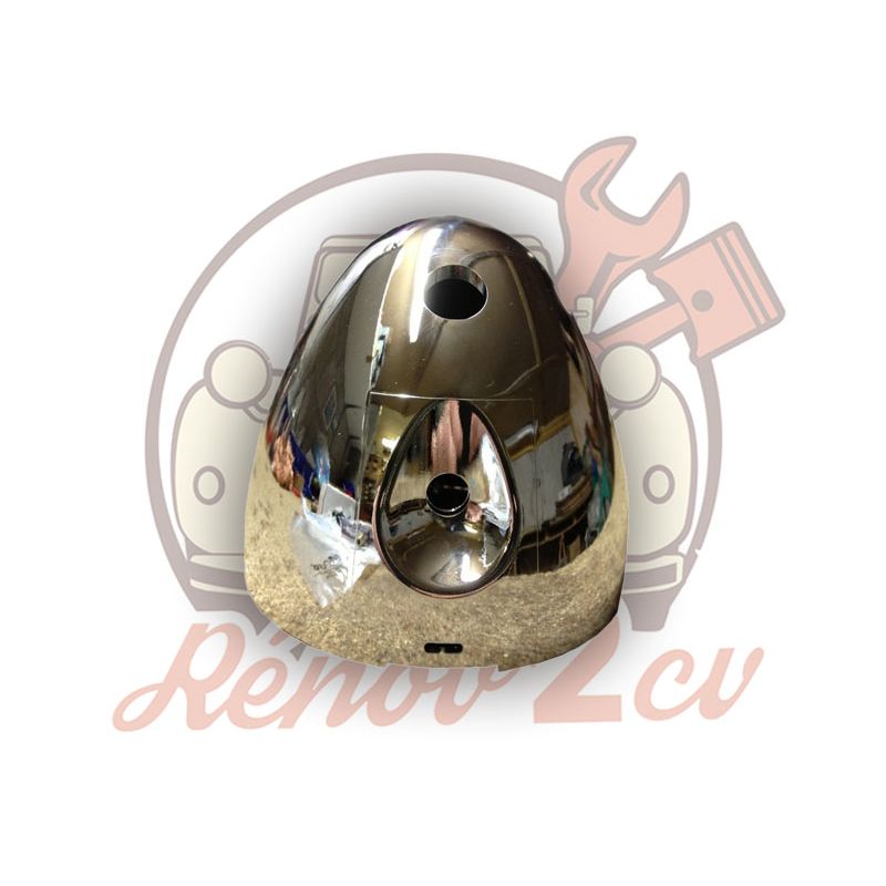 Cuvelage plastique chrome optique de phare rond 2cv