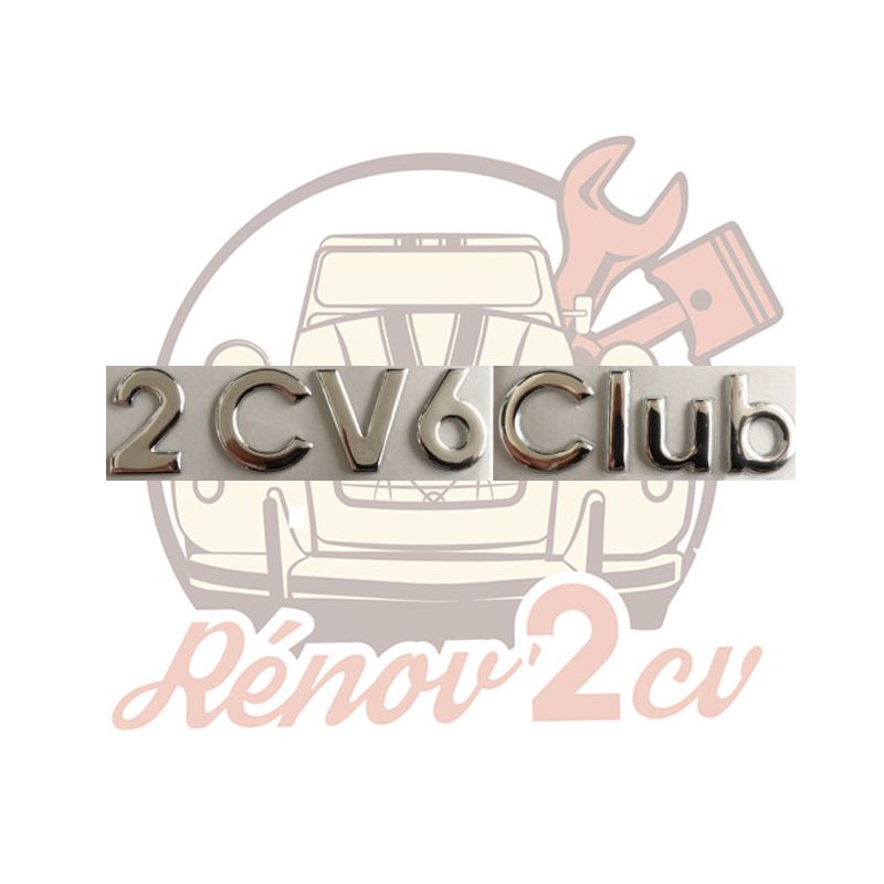 Lettrage chrome " 2CV6 Club "