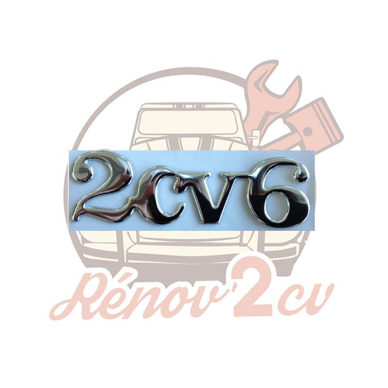 Lettrage chrome " 2cv 6 "