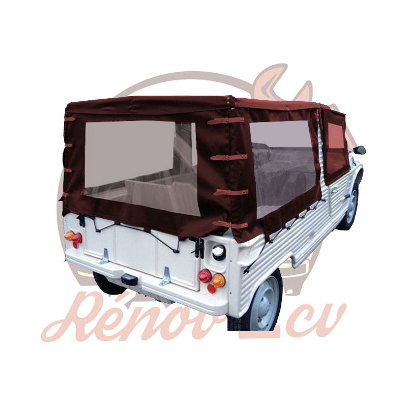 Jeu de bâche complet bordeaux pour Méhari