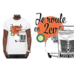 T-shirt BLANC " Je roule en...